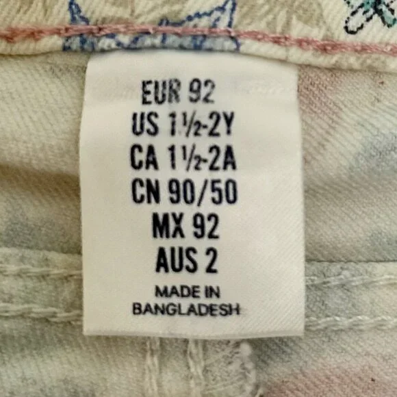 H&M Baby Floral Print Skinny Jeans – Cream Multi - Picture 10 of 11